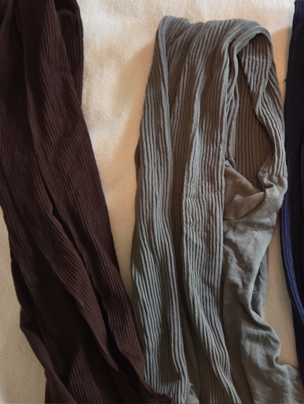 Women’s Ribbed Tights in Brown, Gray, and Navy